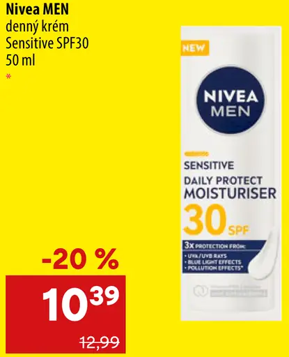 Nivea Men denný krém Sensitive SPF30