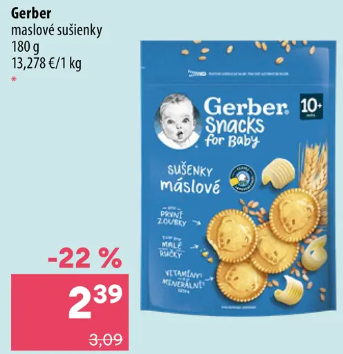 Gerber Snacks for Baby maslové sušienky