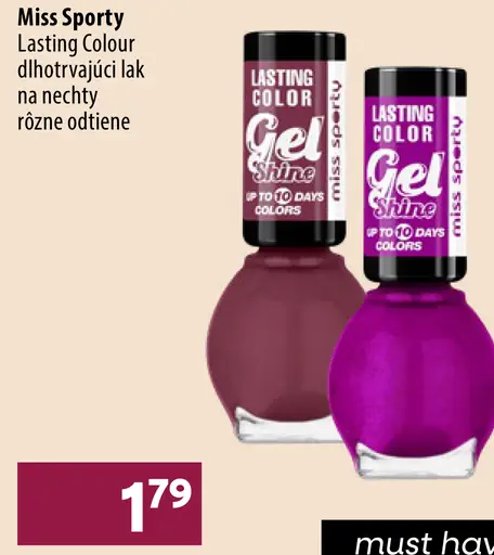 Miss Sporty Lasting Colour dlhotrvajúci lak na nechty, rôzne odtiene