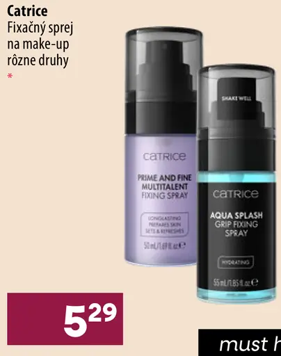 Catrice fixačný sprej na make-up, rôzne druhy