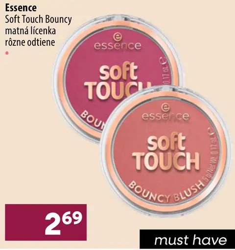 Essence Soft Touch Bouncy matná lícenka, rôzne odtiene