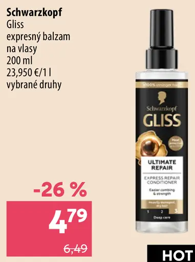 Schwarzkopf Gliss expresný balzam na vlasy