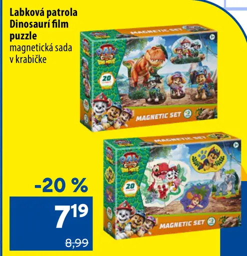 Labková patrola dinosauří film magnetická sada