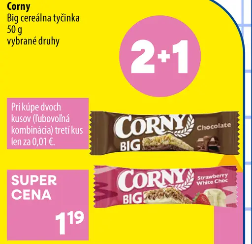 Corny Big tyčinka rôzne druhy