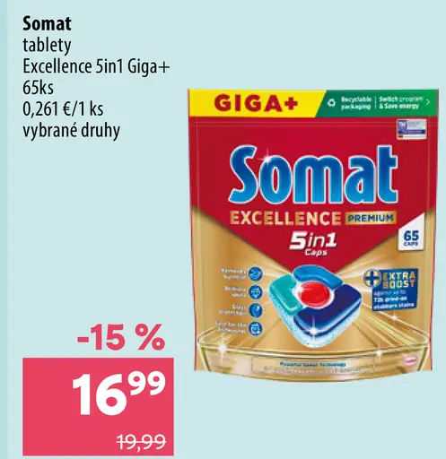 Somat Excellence 5in1 tablety do umývačky riadu