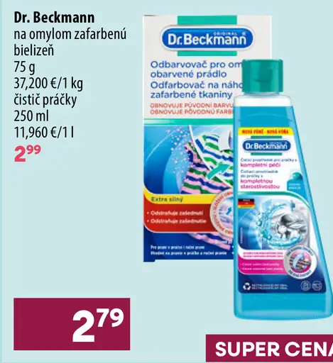 Dr. Beckmann prípravok na odstránenie omylom zafarbených bielizní