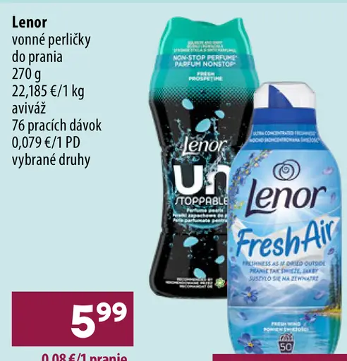 Lenor vonné perličky do prania, vybrané druhy
