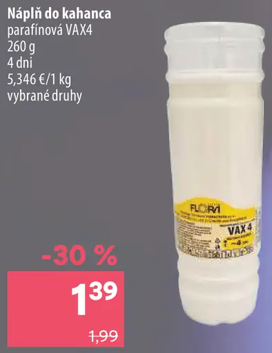 Náplň do kah anca parafínová VAX4