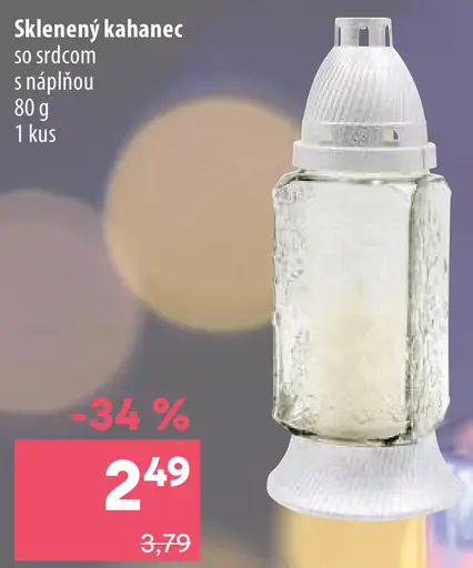 Sklenený kah anec so srdcom s náplňou