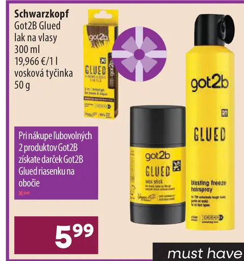 Schwarzkopf got2b Glued lak na vlasy