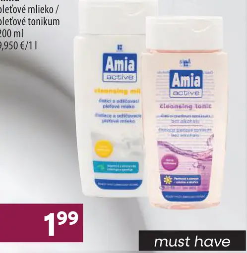 Amia active pleťové mlieko