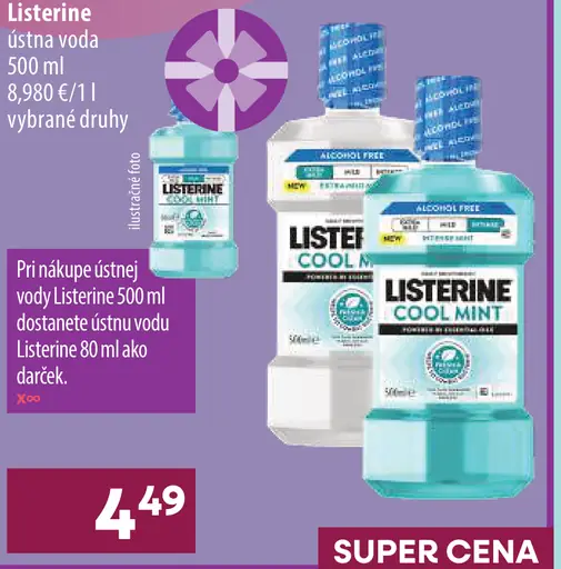 Listerine ústna voda vybrané druhy