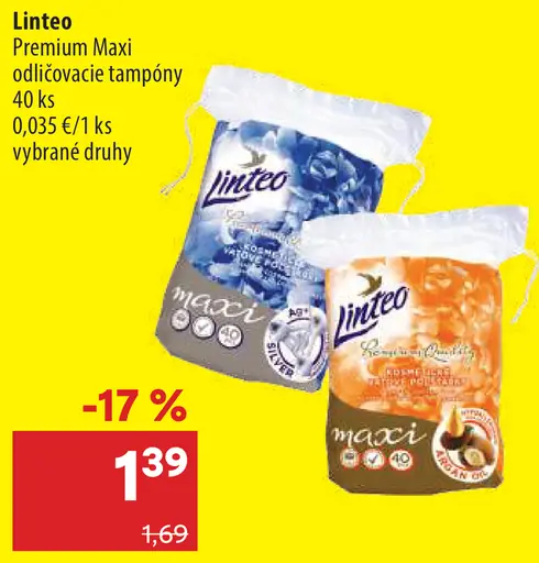 Linteo Premium Maxi odličovacie tampóny