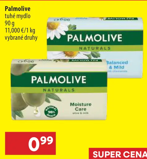 Tuhé mydlo Palmolive Naturals s výťažkami z harmančeka