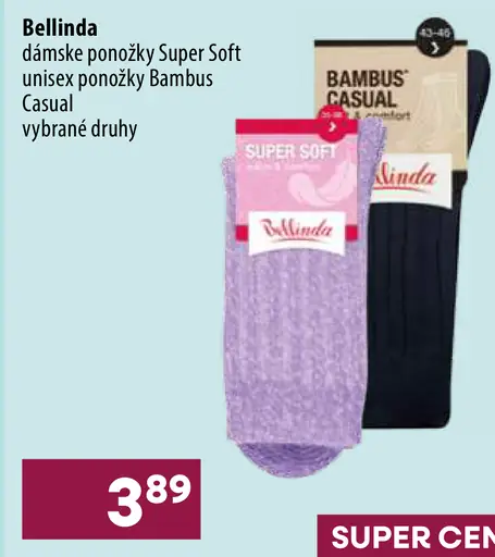 Bellinda dámske ponožky Super Soft unisex Bambus Casual