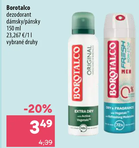 Borotalco dezodorant dámsky/pánsky