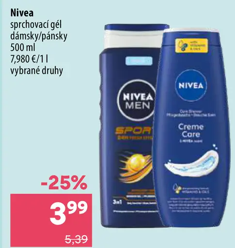 Nivea dámsky/pánsky sprchový gél