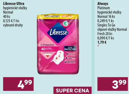 Libresse Ultra hygienické vložky Normal