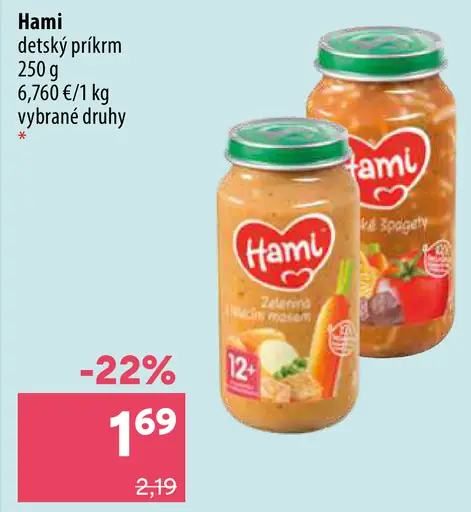 Hami detský príkrm rôzne druhy