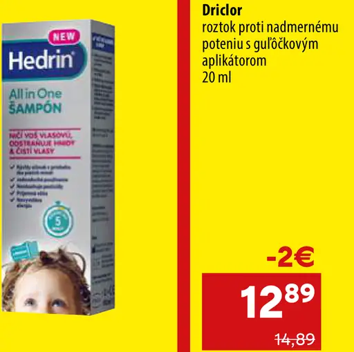 Hedrin šampón na vlasy proti všiam