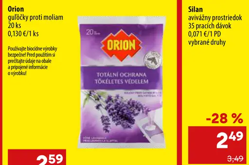 Orion guľôčky proti moliam