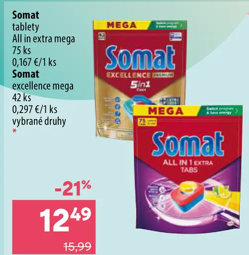 Somat Excellence Mega tablety do umývačky riadu