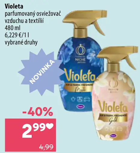 Violeta parfumovaný osviežovač vzduchu a textílií