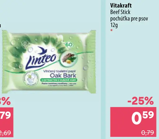 Linteo vlhčený toaletný papier s extraktom z dubovej kôry