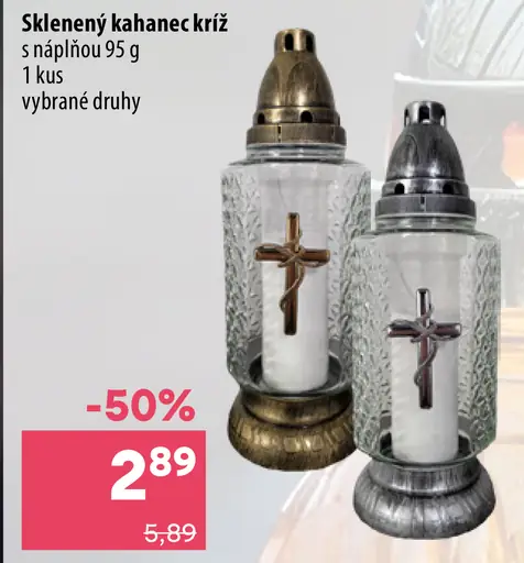 Sklenený kahaneč Kríž s náplňou