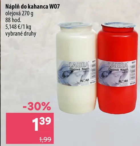 Laura olejová náplň do kahanca W07