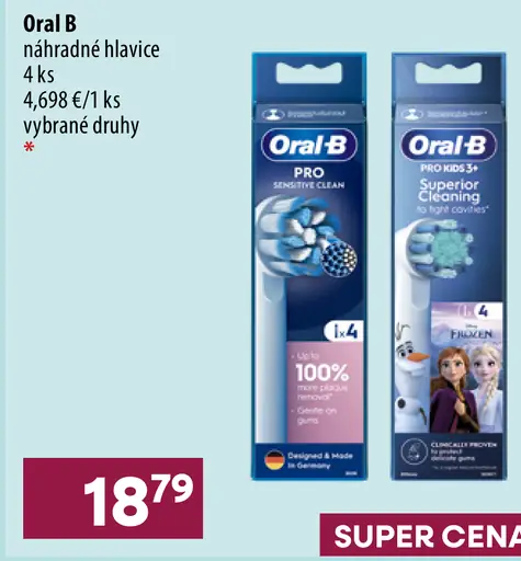 Oral-B náhradné hlavice – Pro Sensitive Clean, Kids Superior Cleaning