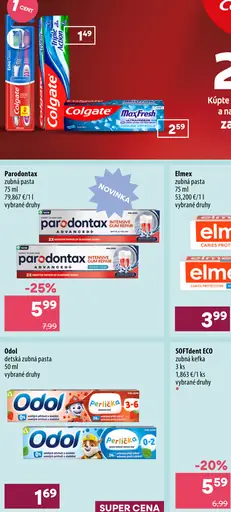 Parodontax zubná pasta rôzne druhy