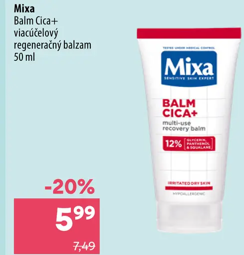 Mixa Balm Cica+ multifunkčný regeneračný balzam