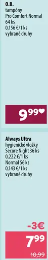 Always Ultra Secure Night hygienické vložky