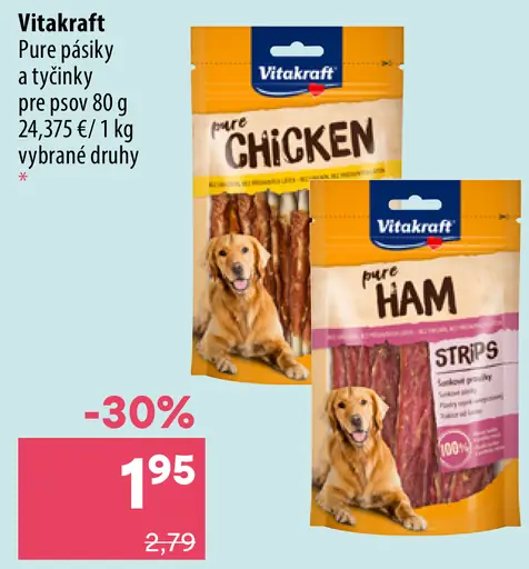 Vitakraft Pure pásiky a tyčinky pre psy