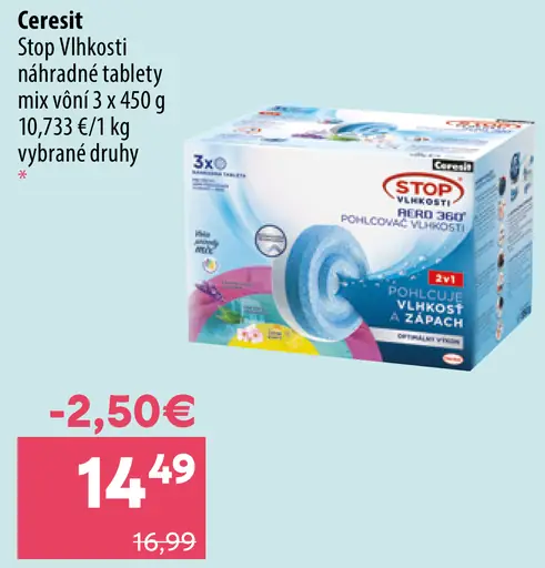 Ceresit Stop Vlhkosti náhradné tablety, mix vôní