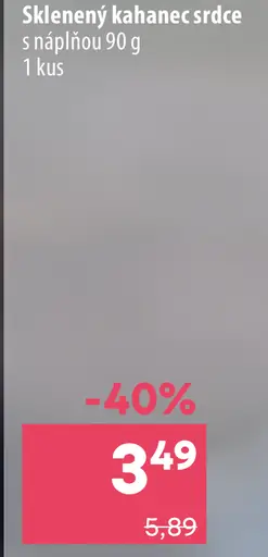 Sklenený kahanec srdce