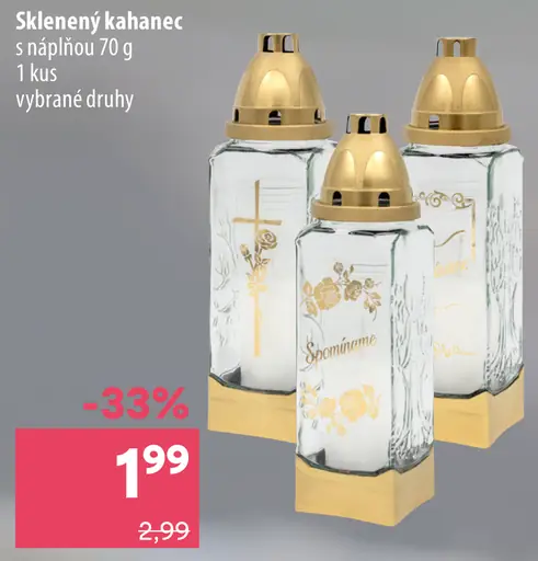 Sklenený kahanec s náplňou
