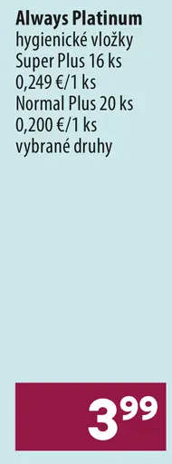 Hygienické vložky Super Plus