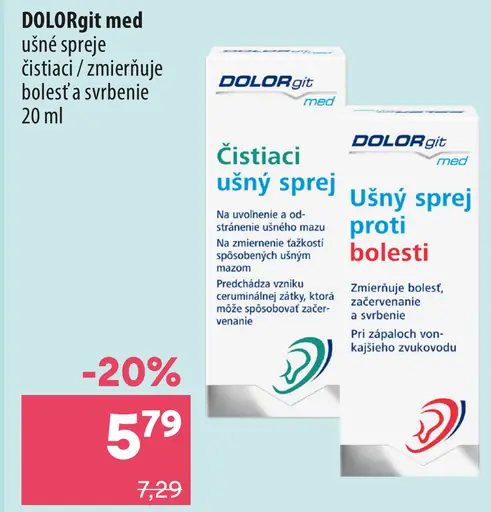 Ušný sprej proti bolesti