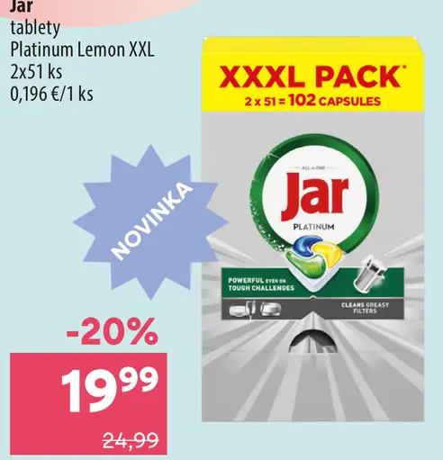 Jar Platinum Plus Lemon kapsuly do umývačky riadu