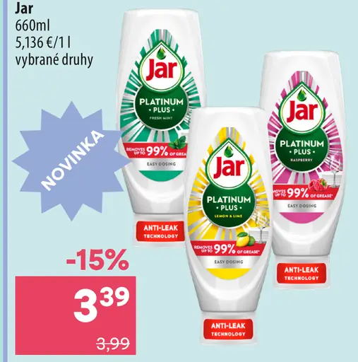 Jar Platinum Plus prostriedok na umývanie riadu