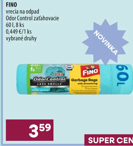 Fino Odor Control zaťahovacie vrecia na odpad