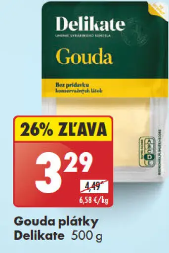 Delikate Gouda plátky