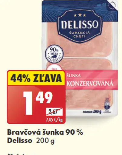 Delisso Bravčová šunka 90 %