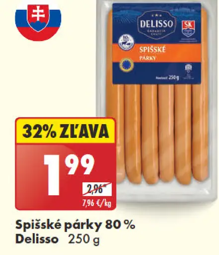 Delisso Spišské párky 80 %