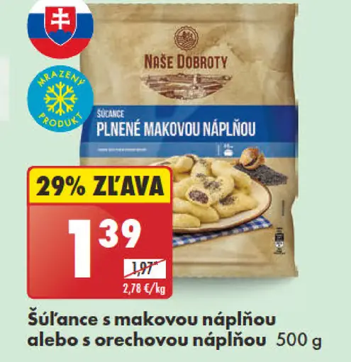 Šúľance s makovou náplňou alebo s orechovou náplňou