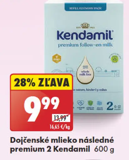 Kendamil Dojčenské mlieko následné premium 2