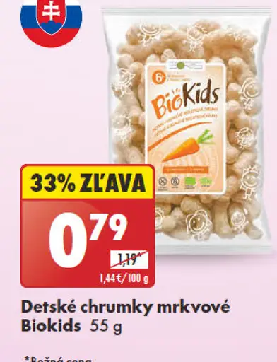 Biokids Detské chrumky mrkvové