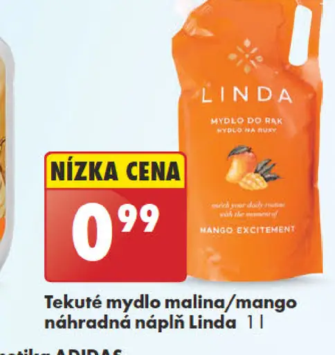 Linda Tekuté mydlo malina/mango náhradná náplň